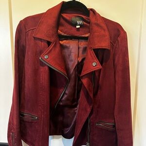 Kut from the Kloth Women's Deep Red Faux Suede Jacket